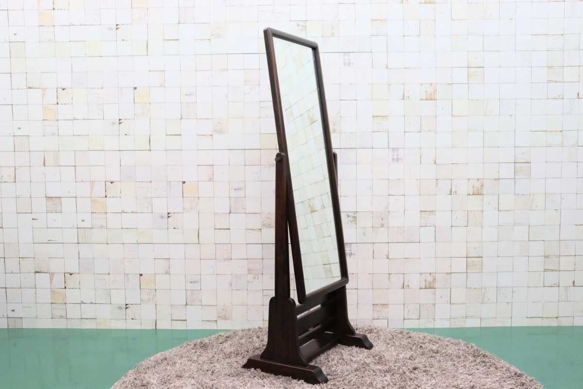 GMFN122○北海道民芸家具 ミラー 鏡 姿見 全身鏡 樺材 無垢材 和家具 民芸家具 伝統工芸 和モダン 美品