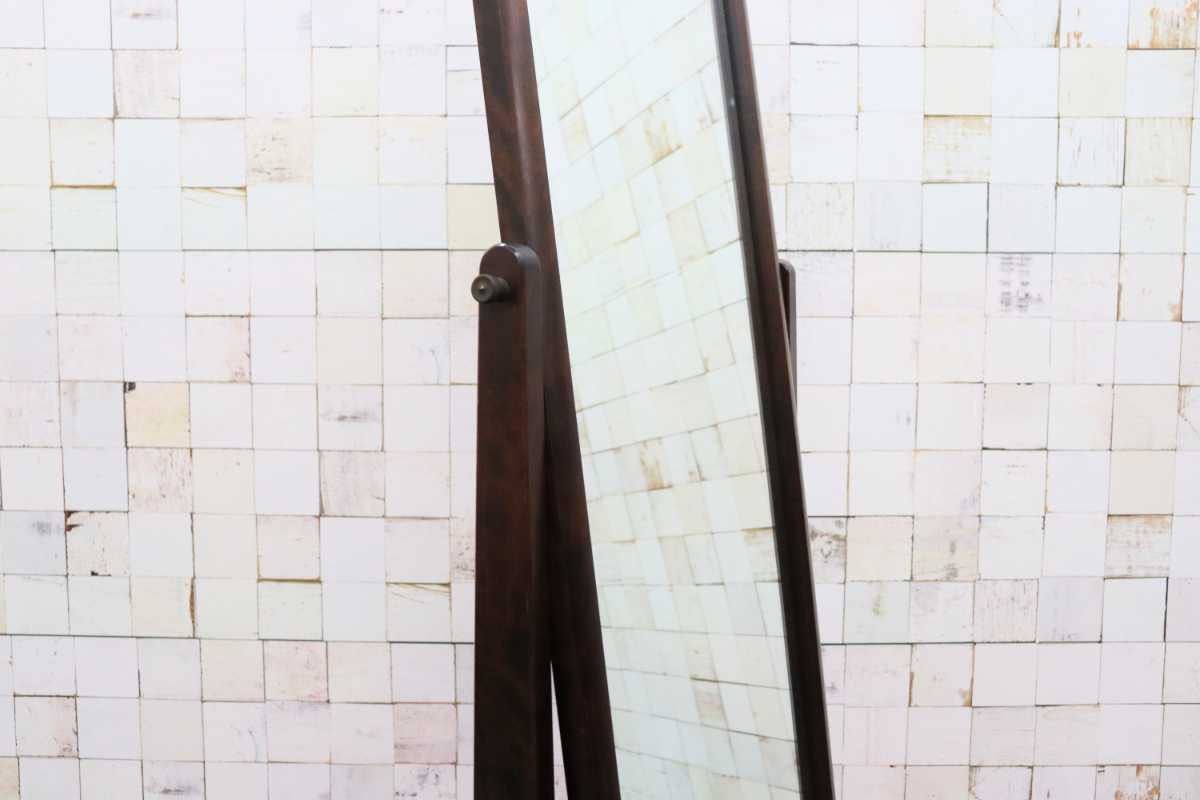 GMFN122○北海道民芸家具 ミラー 鏡 姿見 全身鏡 樺材 無垢材 和家具 民芸家具 伝統工芸 和モダン 美品