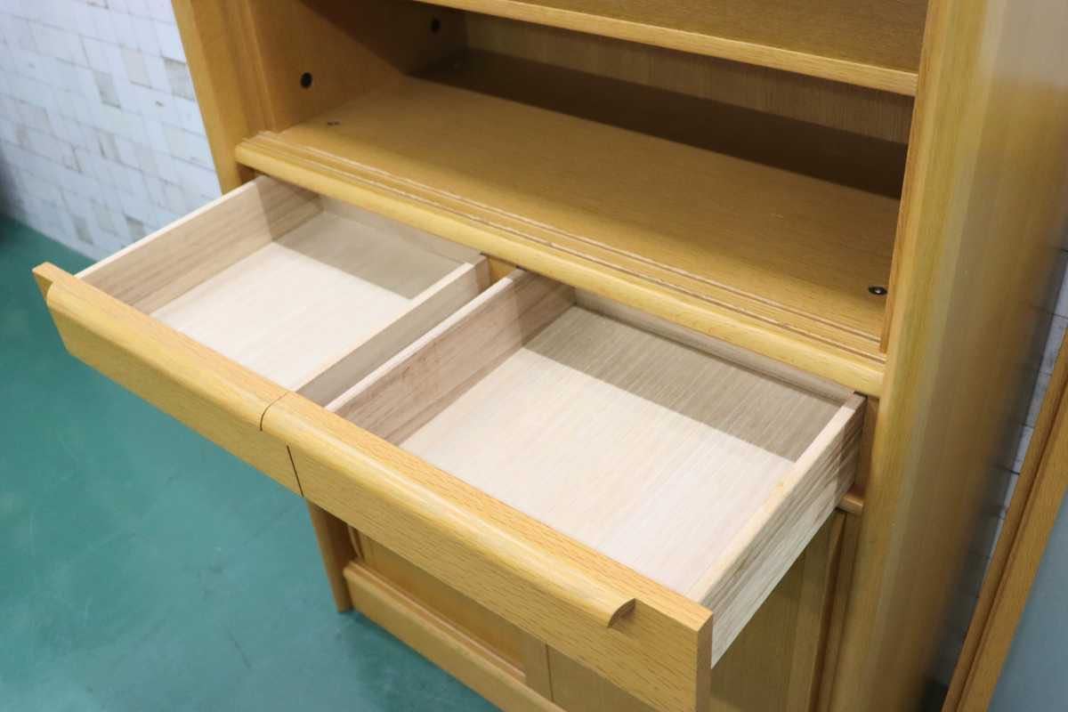 GMFT188○シラカワ / shirakawa 食器棚 カップボード ダイニングボード キャビネット オーク材 北欧スタイル 美品