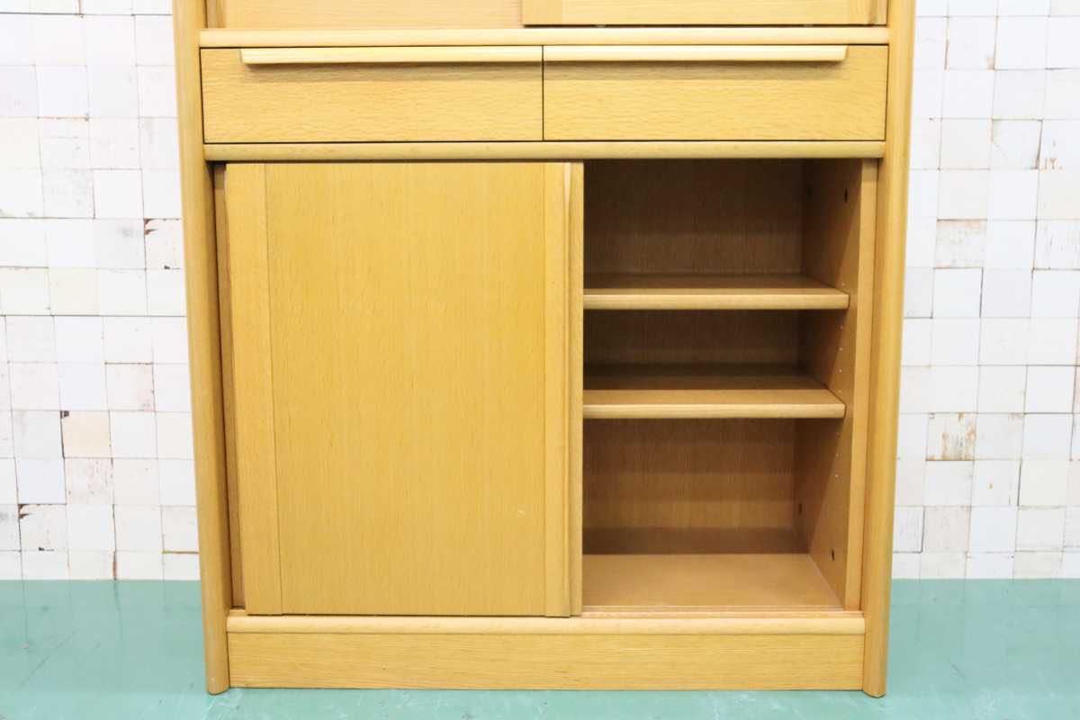 GMFT188○シラカワ / shirakawa 食器棚 カップボード ダイニングボード キャビネット オーク材 北欧スタイル 美品