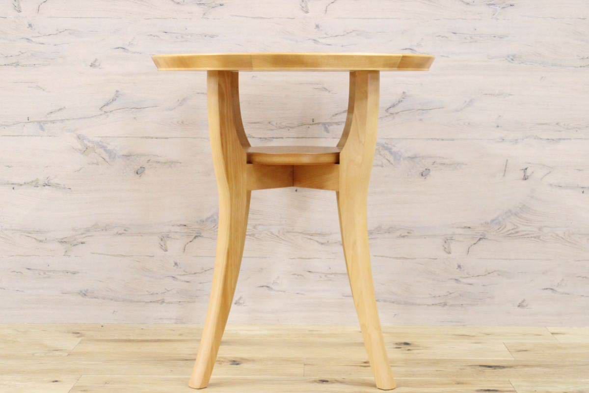 GMFF30○森繁 / MORISHIGE ユニコーン サイドテーブル ラウンドテーブル ナチュラル IDC大塚家具 樺材 定価約16万 展示品