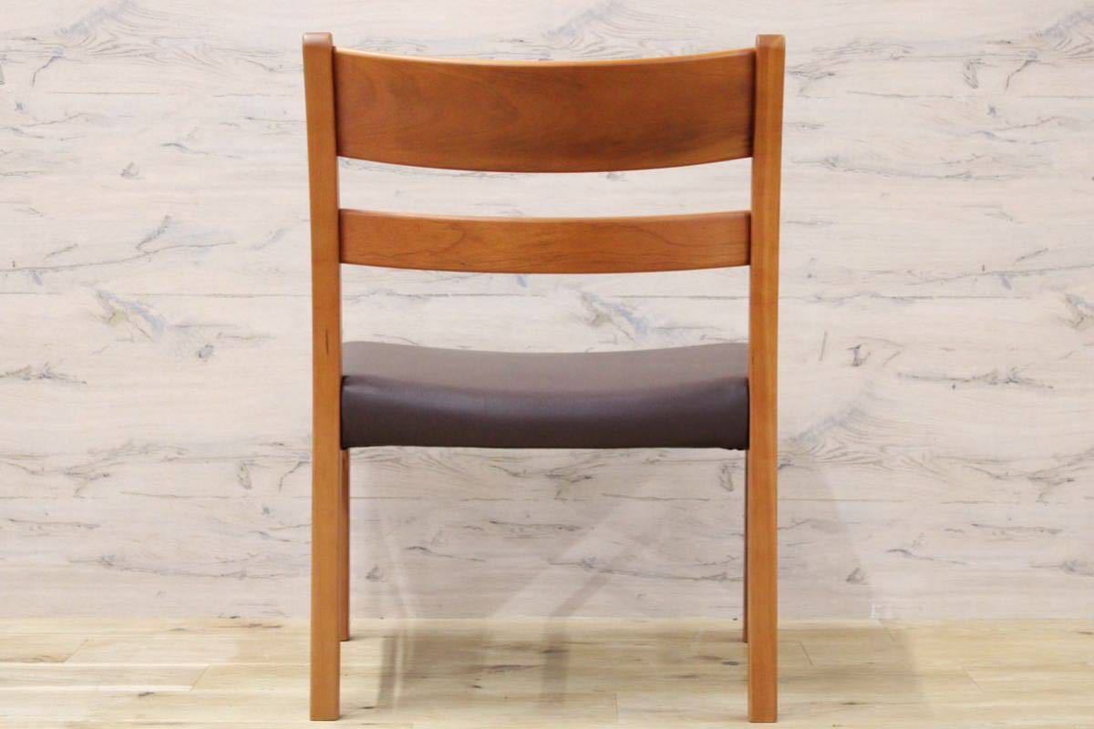 GMFF31○柏木工 / KASHIWA ELEL エレール ダイニングチェア アームレスチェア 椅子 チェリー材 レザー 展示品