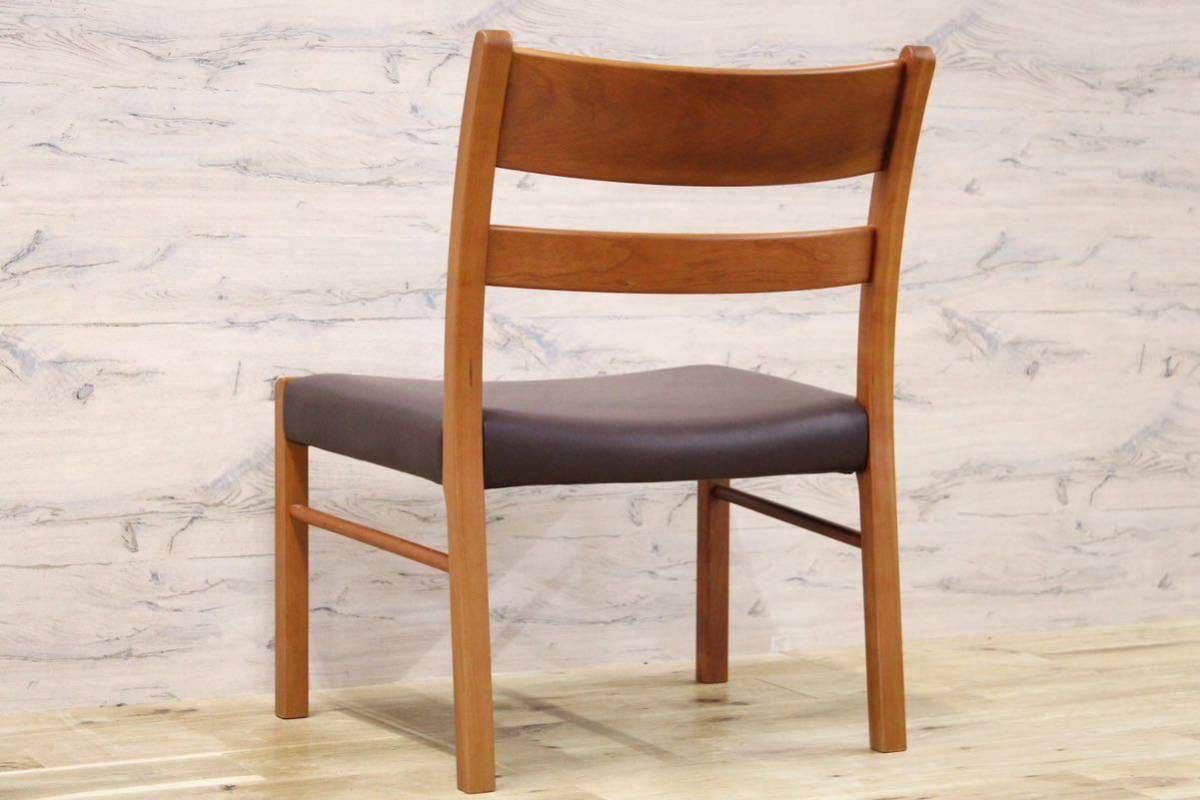 GMFF31○柏木工 / KASHIWA ELEL エレール ダイニングチェア アームレスチェア 椅子 チェリー材 レザー 展示品