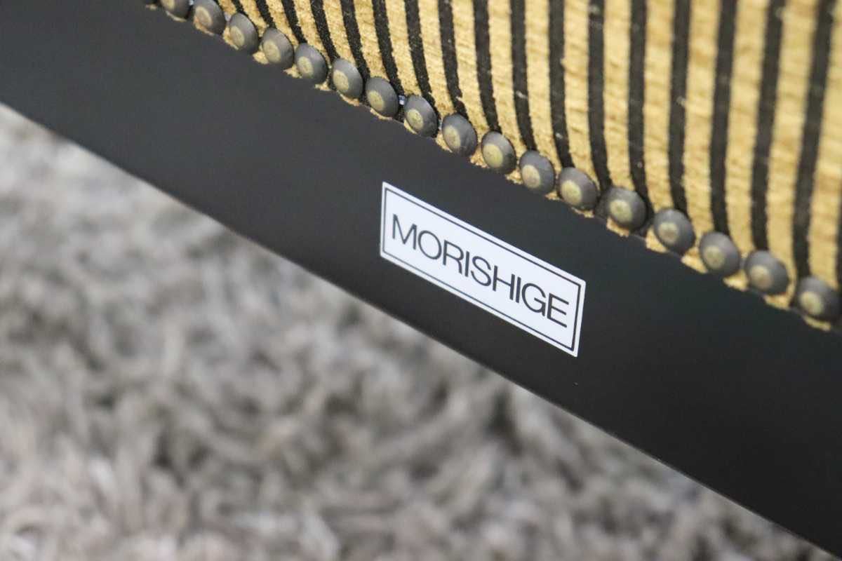 GMFT215○モリシゲ / MORISHIGE メヌエット 2人掛けソファ ラブソファ IDC大塚家具 ファブリック 鋲打 樺材 定価約23万