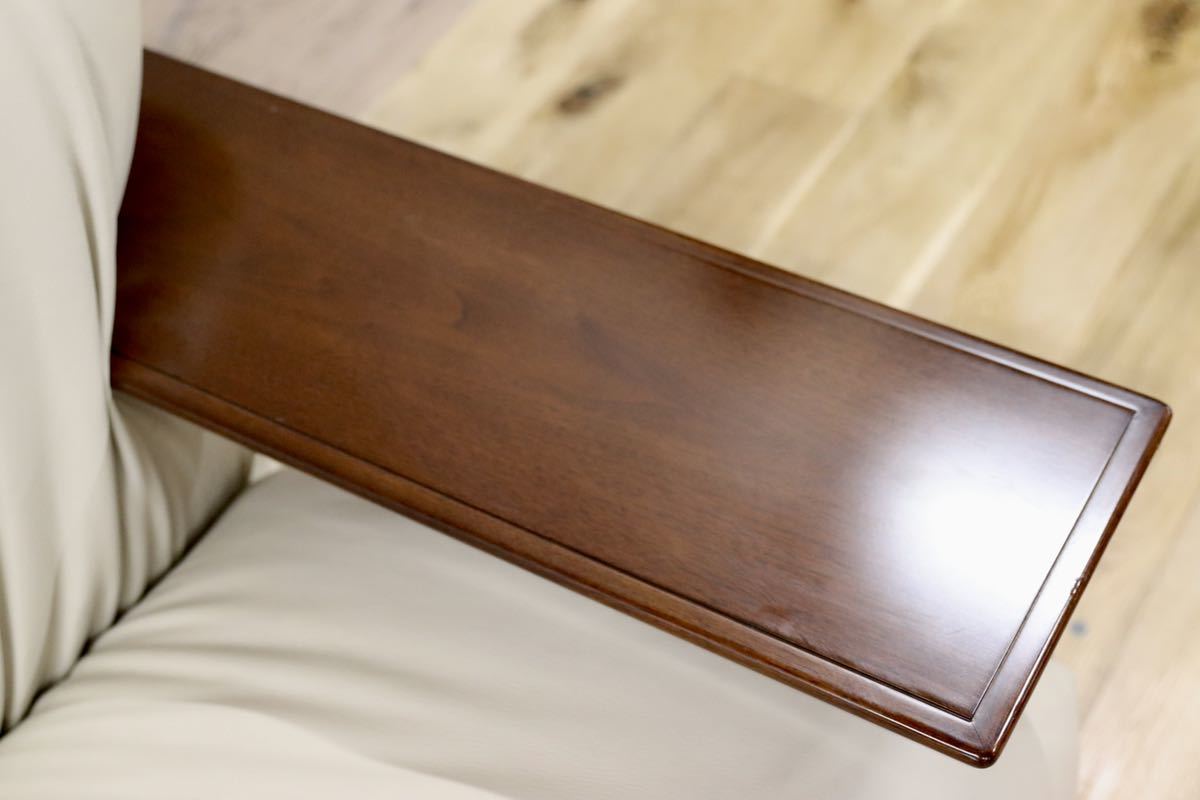 GMFK303○モリシゲ / MORISHIGE Gアーク 3人掛けソファ トリプルソファ 総革 IDC大塚家具 アイボリー 長椅子 定価約64万 美品