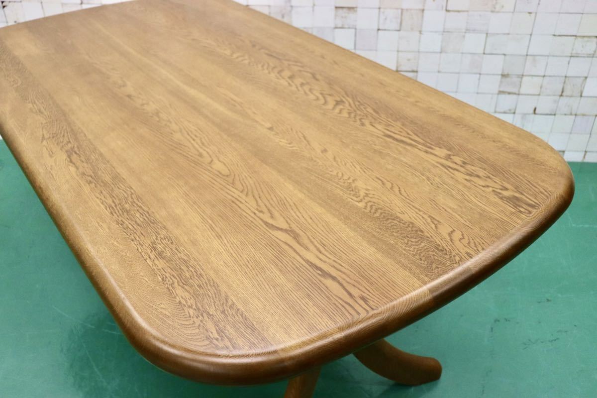 GMFO13○浜本工芸 / HAMAMOTO ダイニングテーブル 食卓テーブル テーブル 作業台 楢材 無垢 国産家具 美品