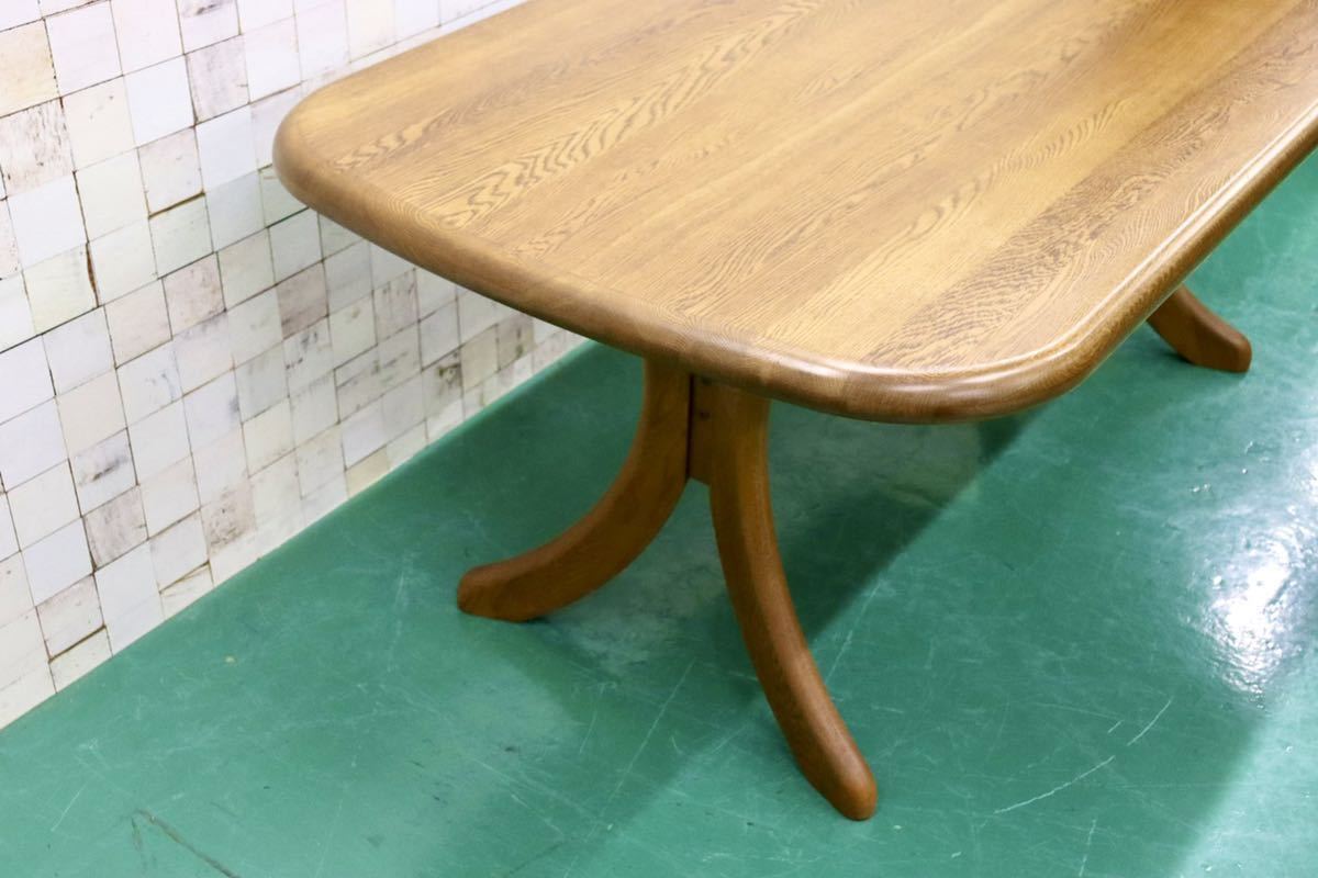 GMFO13○浜本工芸 / HAMAMOTO ダイニングテーブル 食卓テーブル テーブル 作業台 楢材 無垢 国産家具 美品