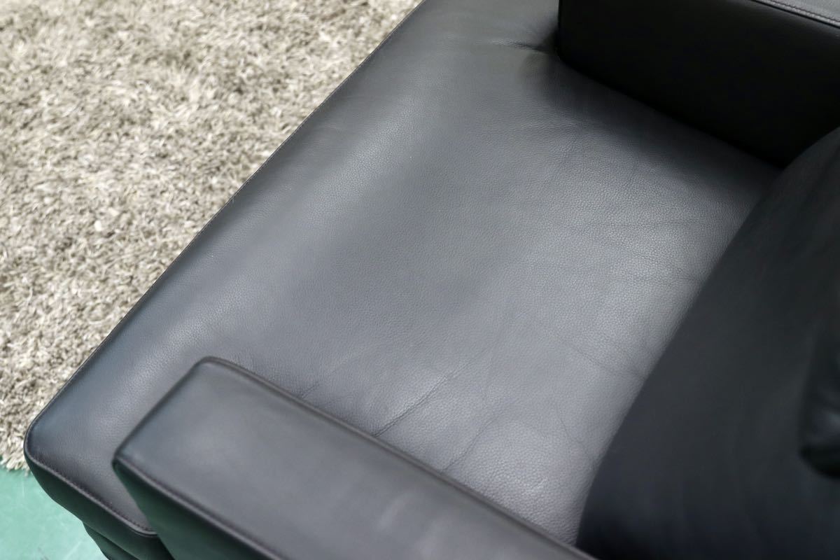 GMFF39○de sede / デセデ FSM FM270 1人掛けソファ シングルソファ ラウンジチェア IDC大塚家具 北欧 黒 本革 定価約62万 展示品