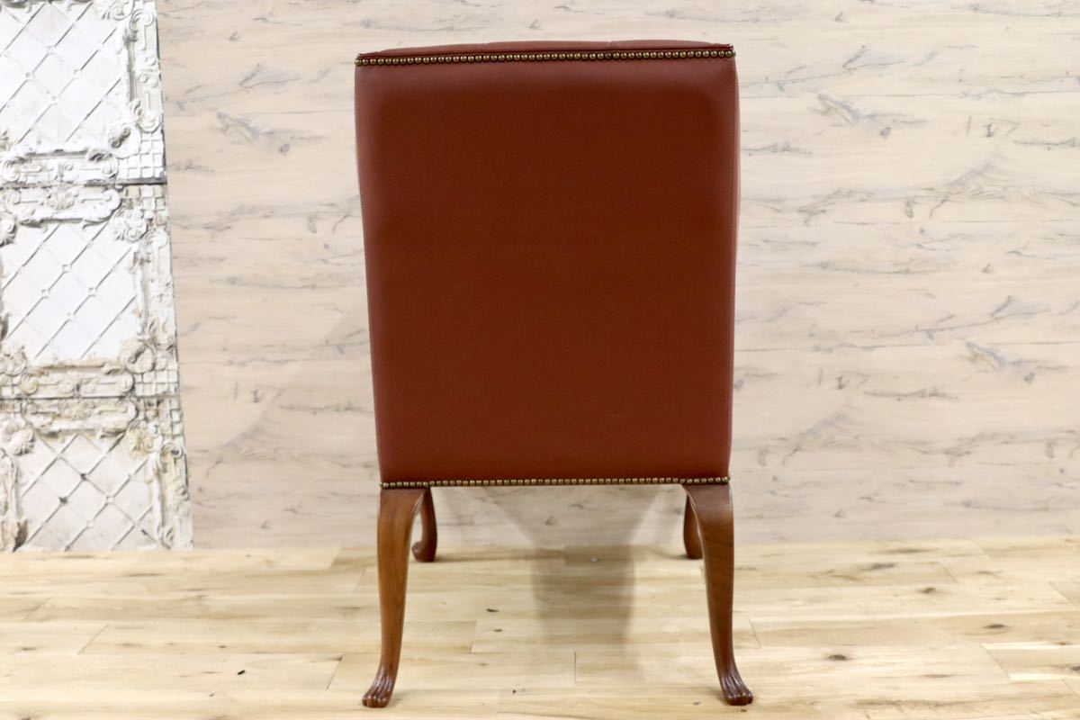 GMFK367C○MOBILIA / モビリア ウイングバックチェア 本革 ラウンジチェア 臙脂色 英国 クラシック ウォールナット材 約50万 展示品