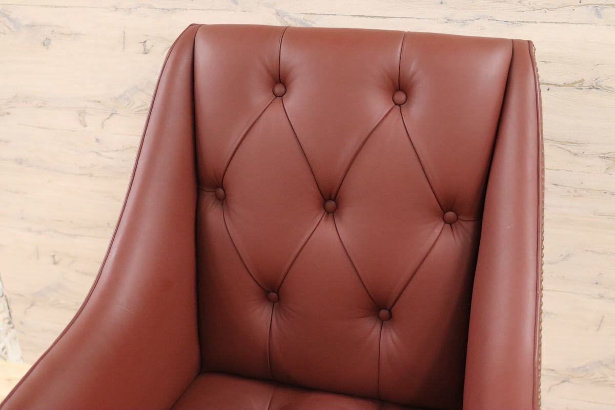 GMFK367C○MOBILIA / モビリア ウイングバックチェア 本革 ラウンジチェア 臙脂色 英国 クラシック ウォールナット材 約50万 展示品