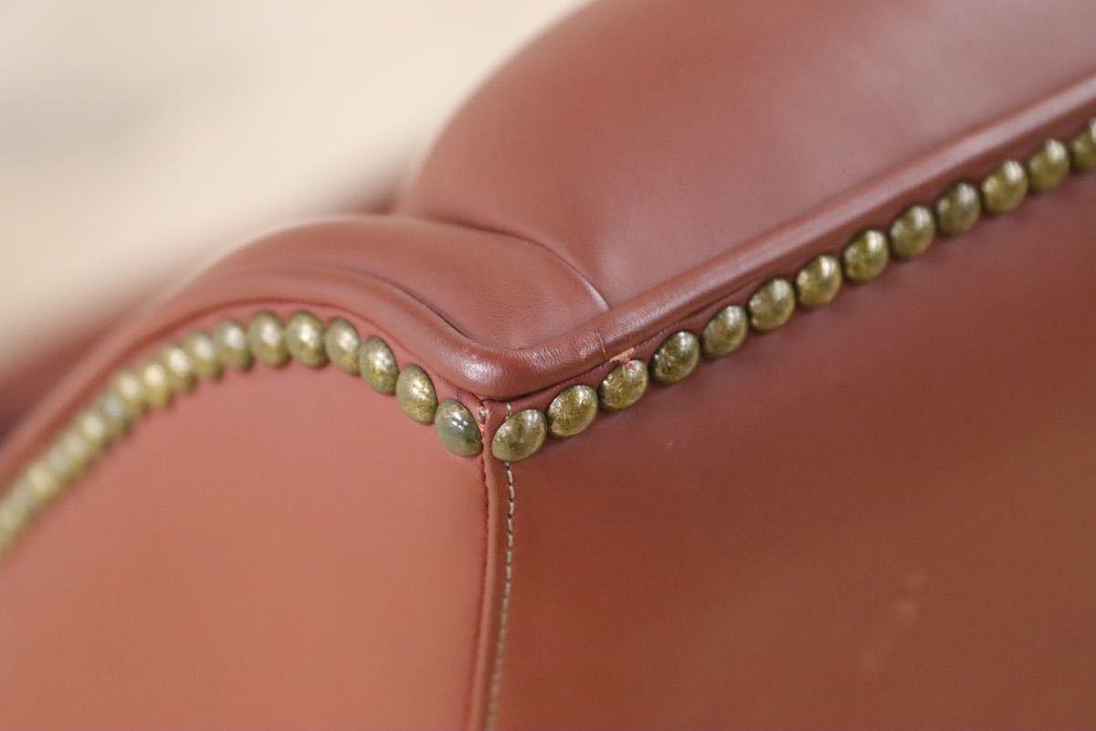 GMFK367D○MOBILIA / モビリア ウイングバックチェア 本革 ラウンジチェア 臙脂色 英国 クラシック ウォールナット材 約50万 展示品