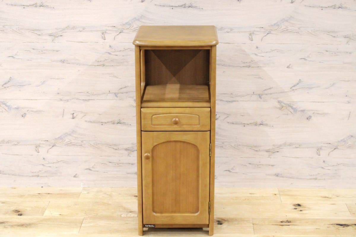 GMFN136○karimoku / カリモク 電話台 FAX台 花台 飾り台 収納棚 木製 国産家具