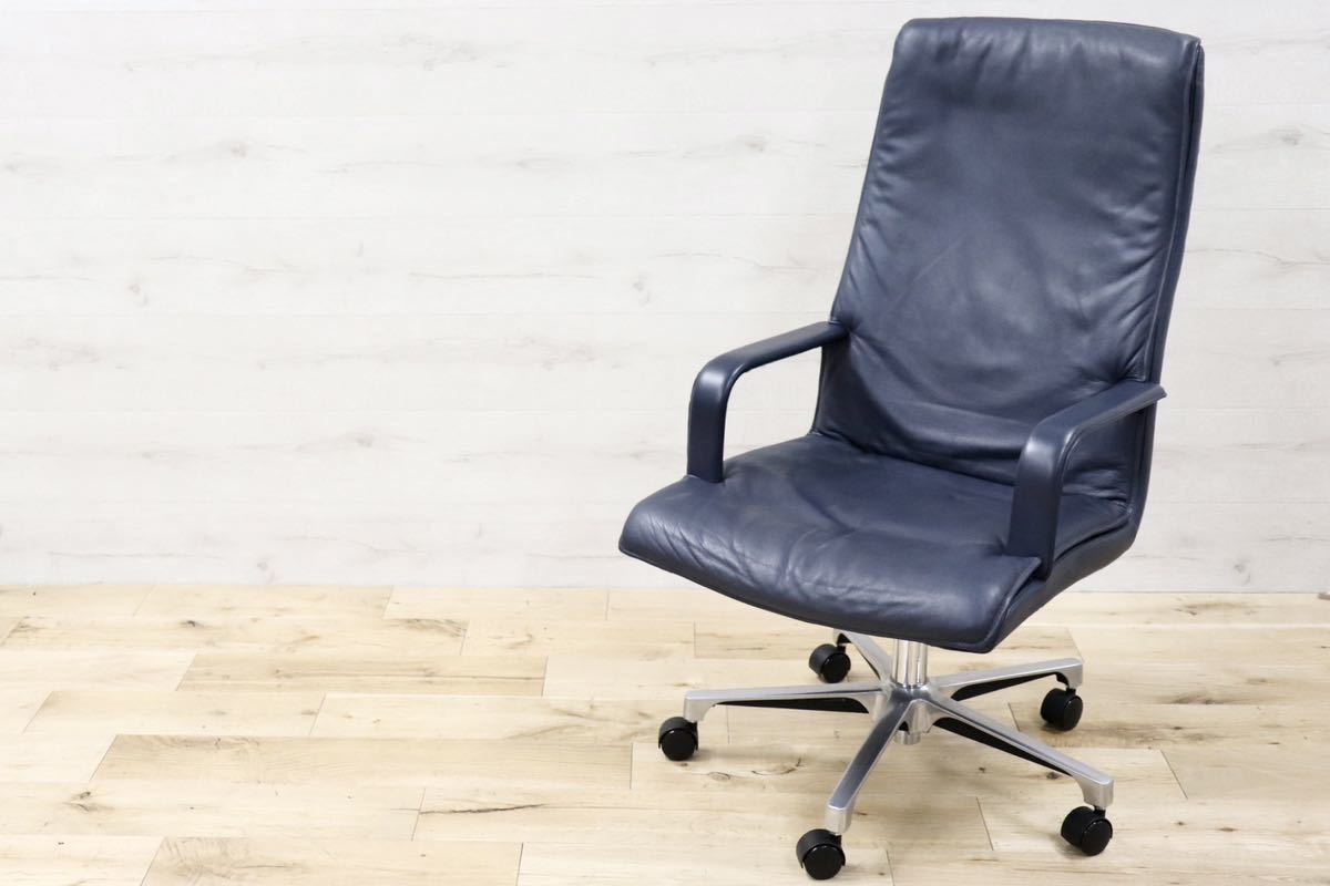GMFK366A○mobilia / モビリア Alfred Kill International エグゼクティブチェア デスクチェア ハイバック 本革 希少 ヴィンテージ 約40万