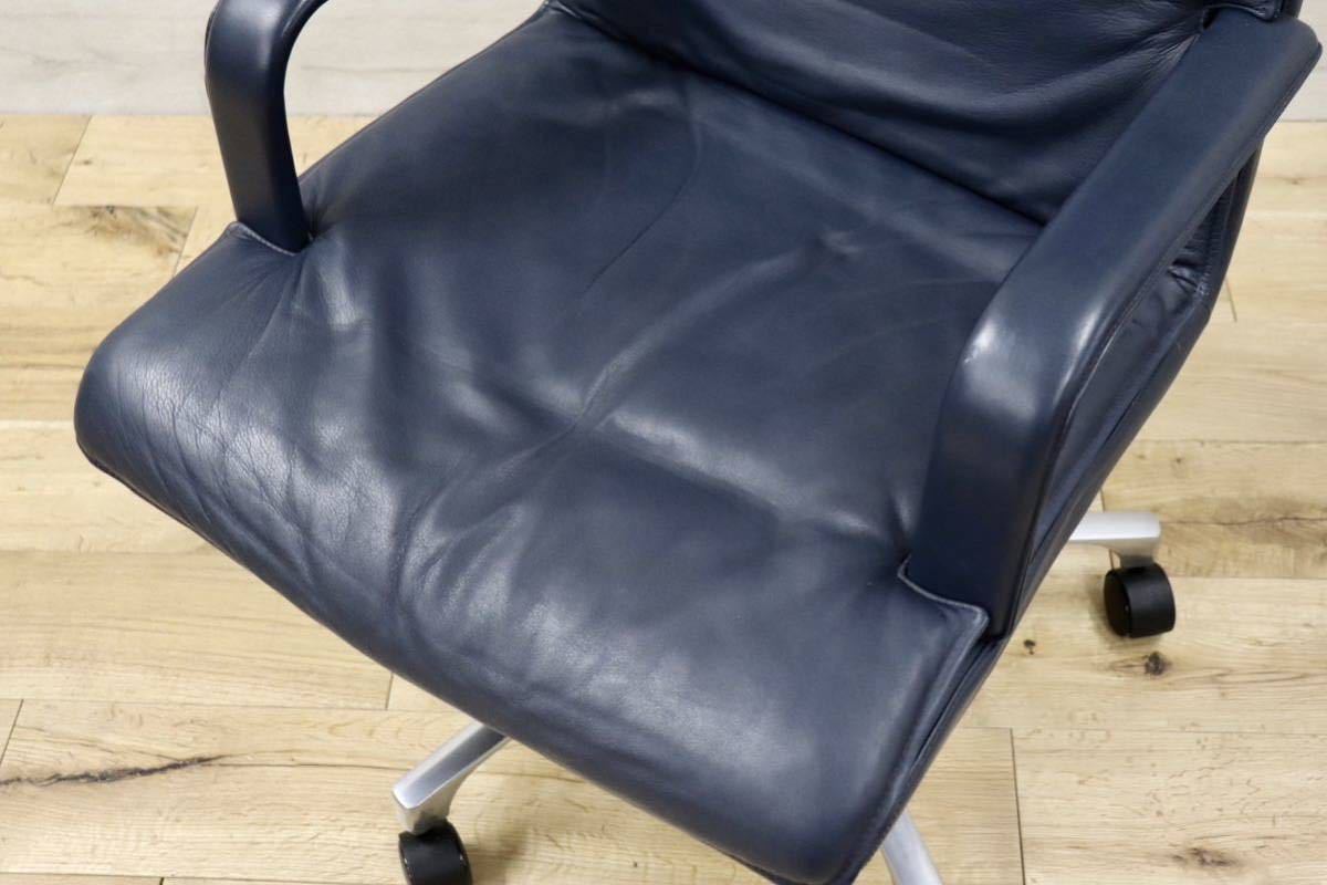 GMFK366A○mobilia / モビリア Alfred Kill International エグゼクティブチェア デスクチェア ハイバック 本革 希少 ヴィンテージ 約40万