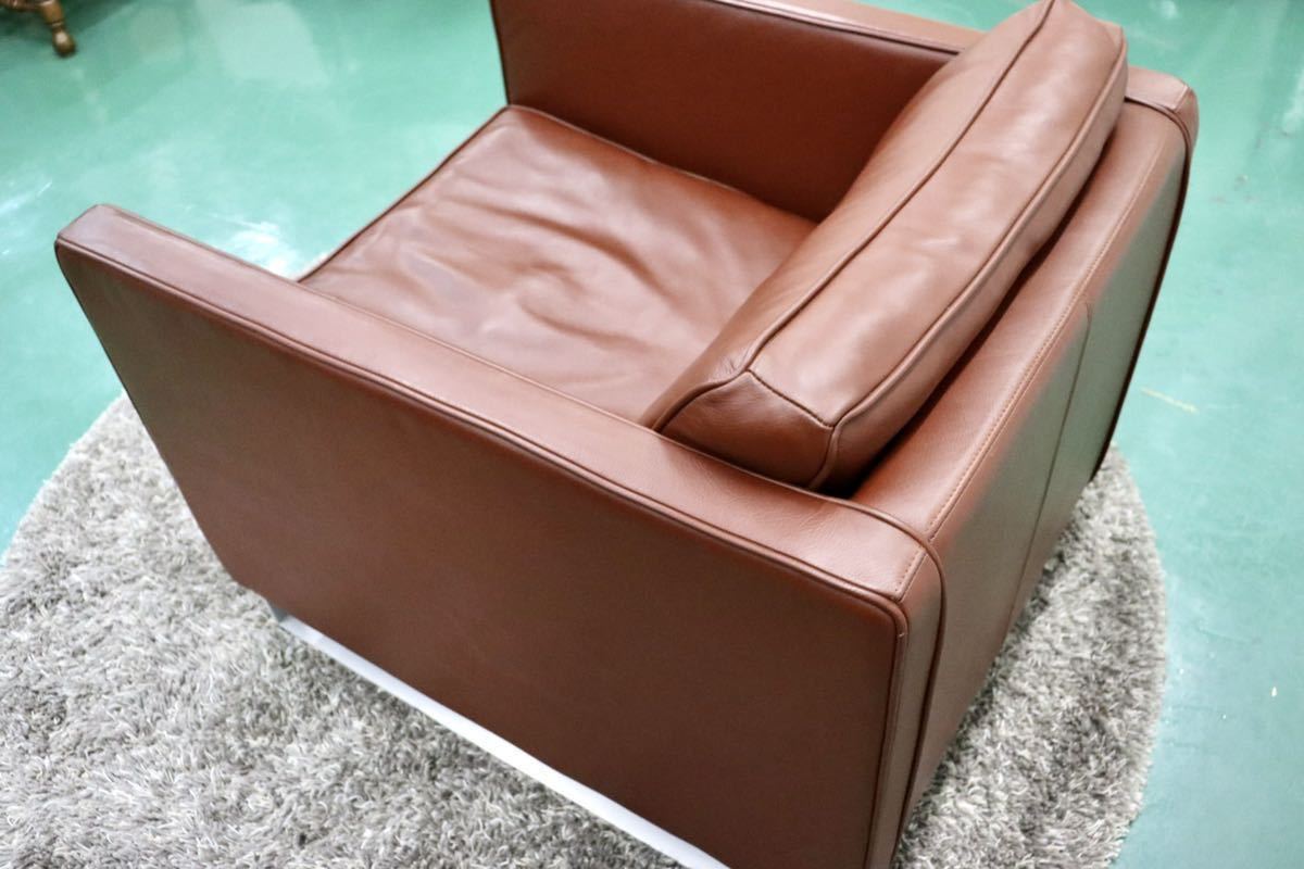 GMFT272○ACTUS / アクタス five by five ファイブバイファイブ TASSO タッソ シングルソファ アームチェア ラウンジチェア 総革