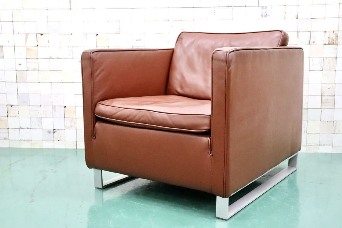 GMFT272○ACTUS / アクタス five by five ファイブバイファイブ TASSO タッソ シングルソファ アームチェア ラウンジチェア 総革