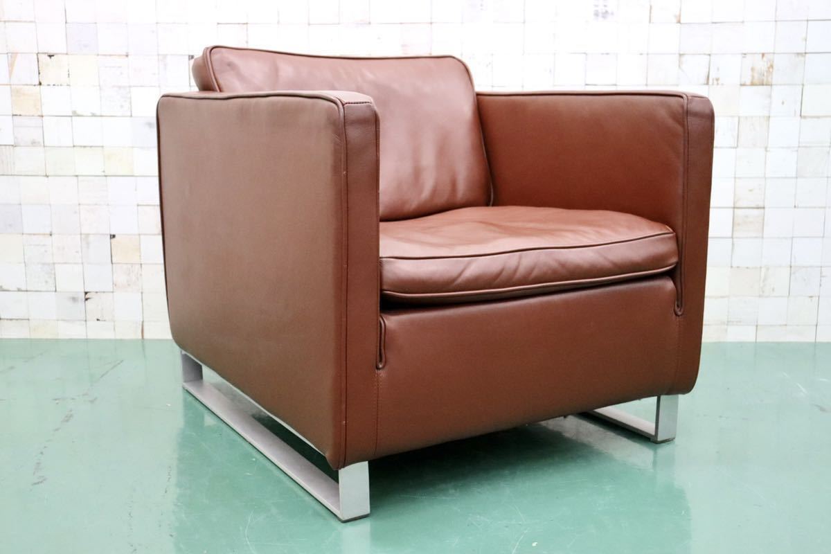 GMFT272○ACTUS / アクタス five by five ファイブバイファイブ TASSO タッソ シングルソファ アームチェア ラウンジチェア 総革