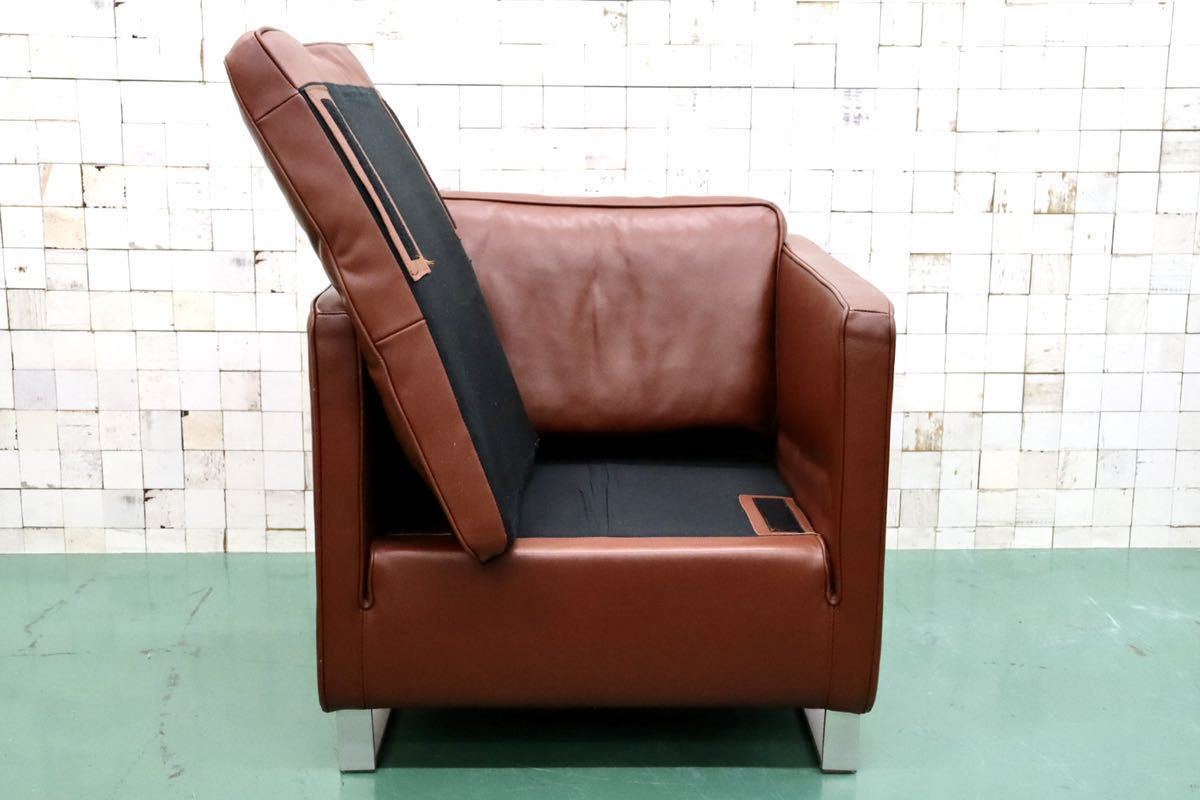 GMFT272○ACTUS / アクタス five by five ファイブバイファイブ TASSO タッソ シングルソファ アームチェア ラウンジチェア 総革