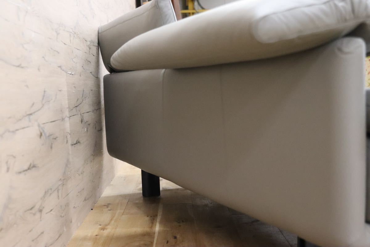 GMEK788○B&B ITALIA ARANDA アランダ paolo piva パオロ・ピーヴァ ラブソファ 希少 廃番 名作 本革 グレー 総張替え済 定価約150万