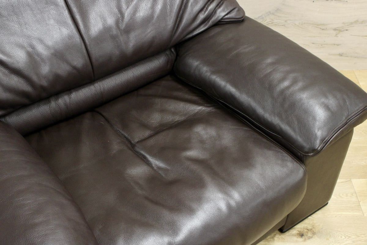 GMFN10F○karimoku / カリモク 1人掛けソファ シングルソファ 総本革 定価約27万 応接 肘掛け椅子 高級 家具 モダン 廃番