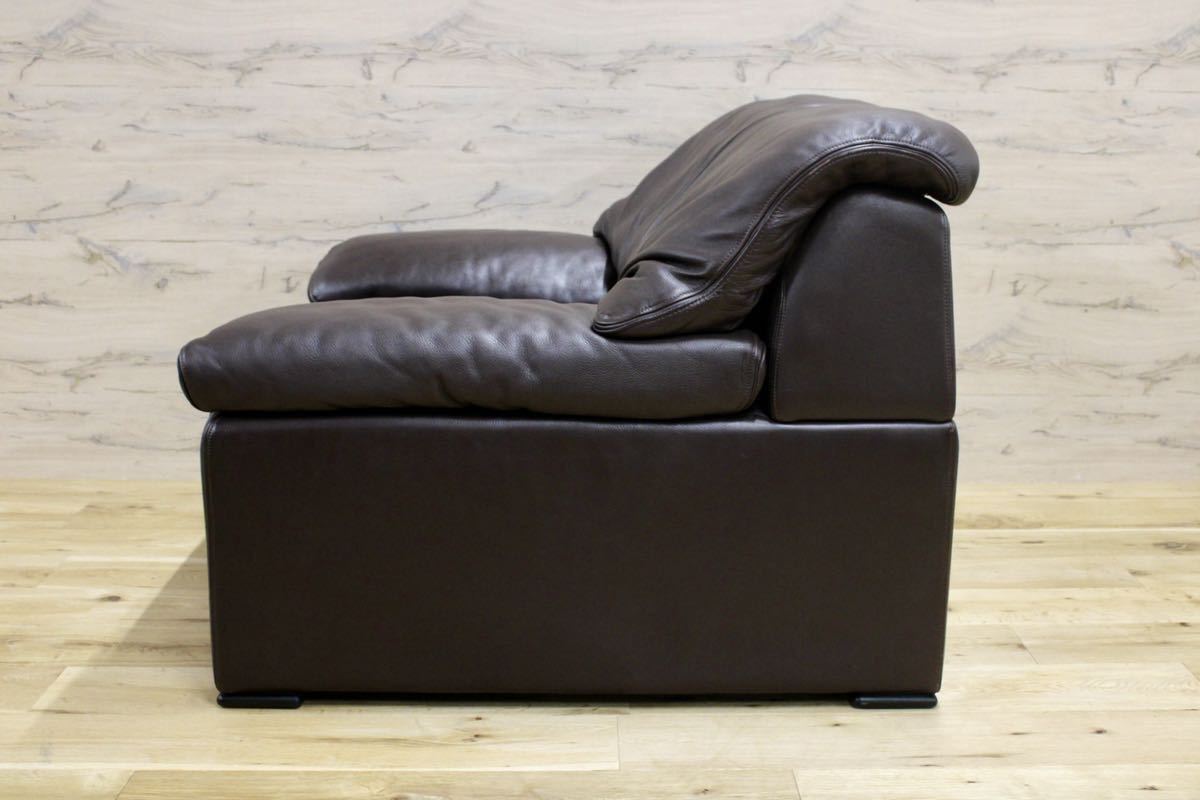 GMFN10H○karimoku / カリモク 1人掛けソファ シングルソファ 総本革 定価約27万 応接 肘掛け椅子 高級 家具 モダン 廃番