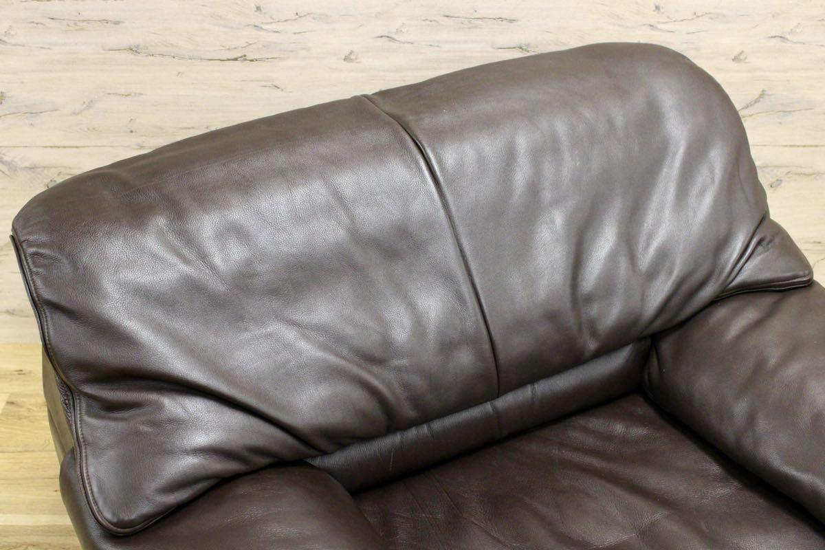 GMFN10H○karimoku / カリモク 1人掛けソファ シングルソファ 総本革 定価約27万 応接 肘掛け椅子 高級 家具 モダン 廃番