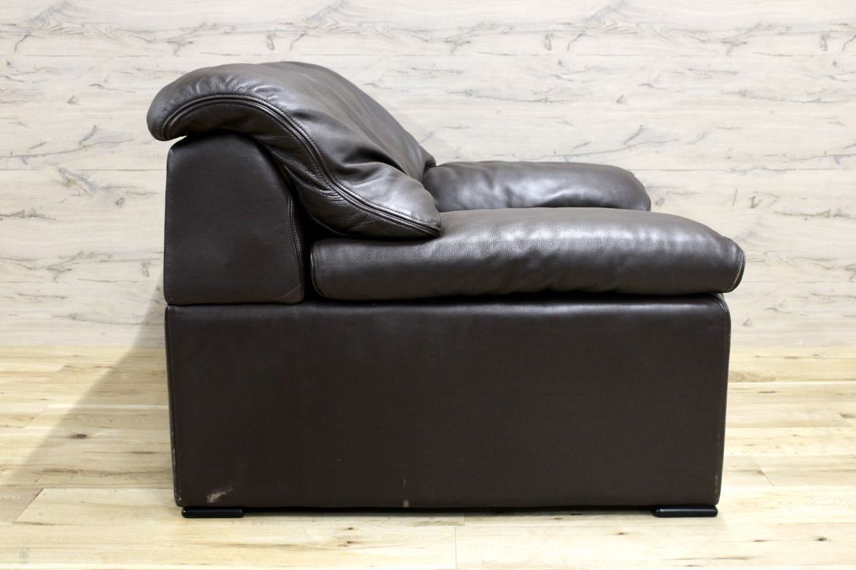 GMFN10H○karimoku / カリモク 1人掛けソファ シングルソファ 総本革 定価約27万 応接 肘掛け椅子 高級 家具 モダン 廃番