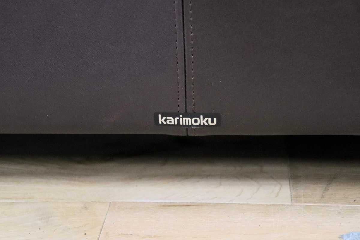 GMFN10I○karimoku / カリモク 1人掛けソファ シングルソファ 総本革 定価約27万 応接 肘掛け椅子 高級 家具 モダン 廃番