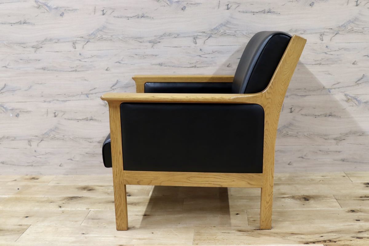 GMFK432B○北欧スタイル 1人掛けソファ シングルソファ ラウンジチェア イージーチェア オーク材 GE55 リプロダクト ハンスウェグナー