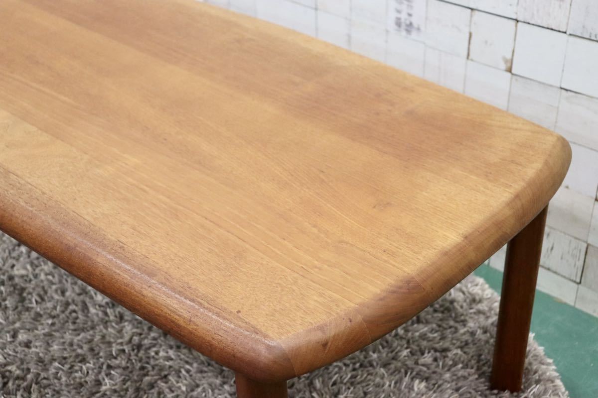 GMFS174○IDC大塚家具 北欧スタイル センターテーブル チーク材 モダン シンプル 美品 定価約11万 検)デンマーク 北欧ヴィンテージ