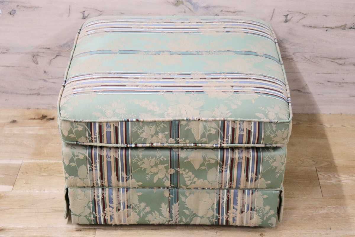 GMFN182○domani / ドマーニ カリモク最高峰 オットマン スツール エレガント ファブリック 国産家具 定価約9万円