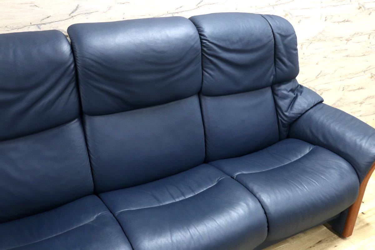 GMFK476○EKORNES / エコーネス エルドラド ハイバック 3人掛けソファ トリプルソファ 総革 北欧 ノルウェー ストレスレス 定価約77万