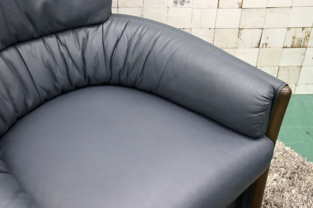 GMFK490A○karimoku / カリモク 1人掛けソファ シングルソファ ラウンジチェア 本革 楢材 応接 国産家具