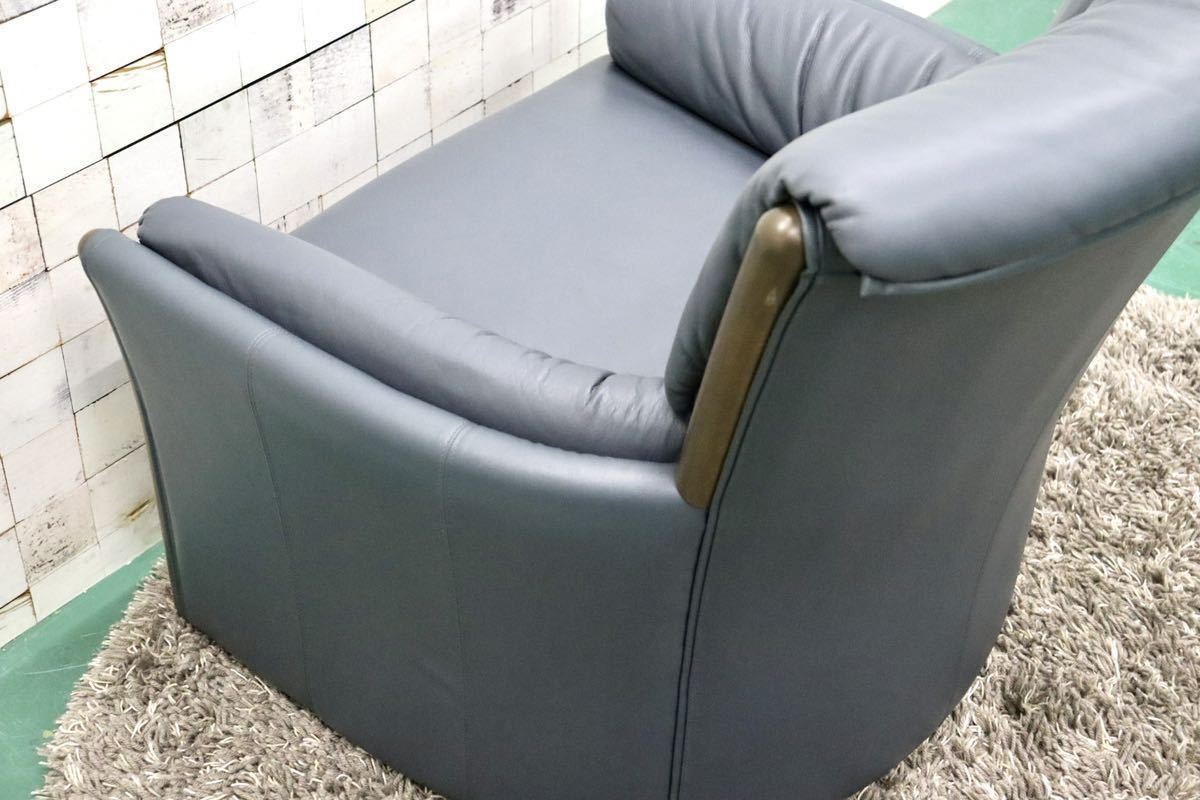 GMFK490A○karimoku / カリモク 1人掛けソファ シングルソファ ラウンジチェア 本革 楢材 応接 国産家具