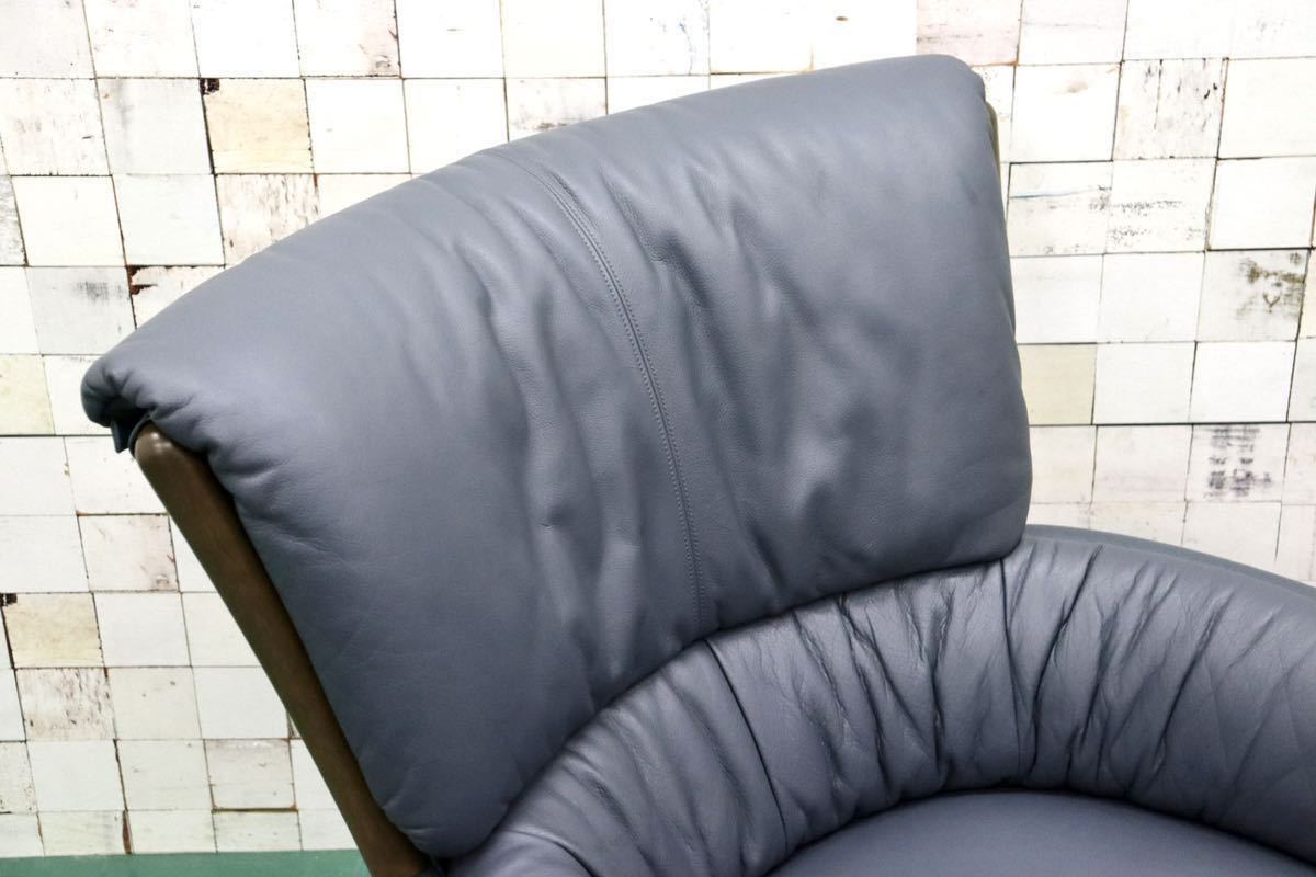 GMFK490A○karimoku / カリモク 1人掛けソファ シングルソファ ラウンジチェア 本革 楢材 応接 国産家具