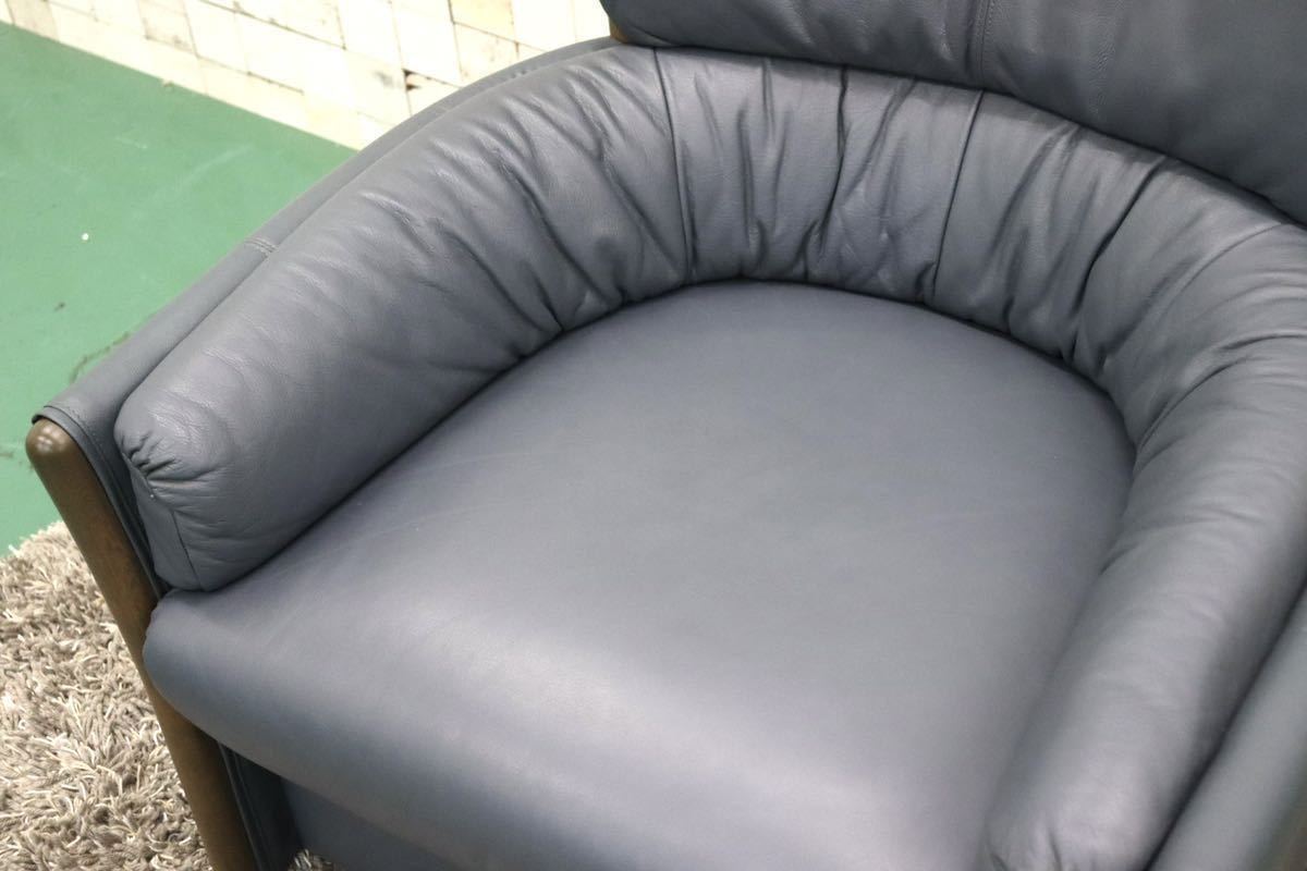 GMFK490B○karimoku / カリモク 1人掛けソファ シングルソファ ラウンジチェア 本革 楢材 応接 国産家具