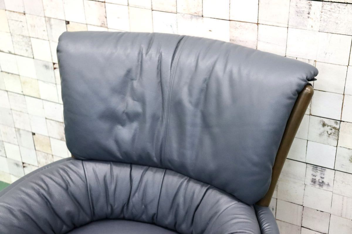 GMFK490B○karimoku / カリモク 1人掛けソファ シングルソファ ラウンジチェア 本革 楢材 応接 国産家具