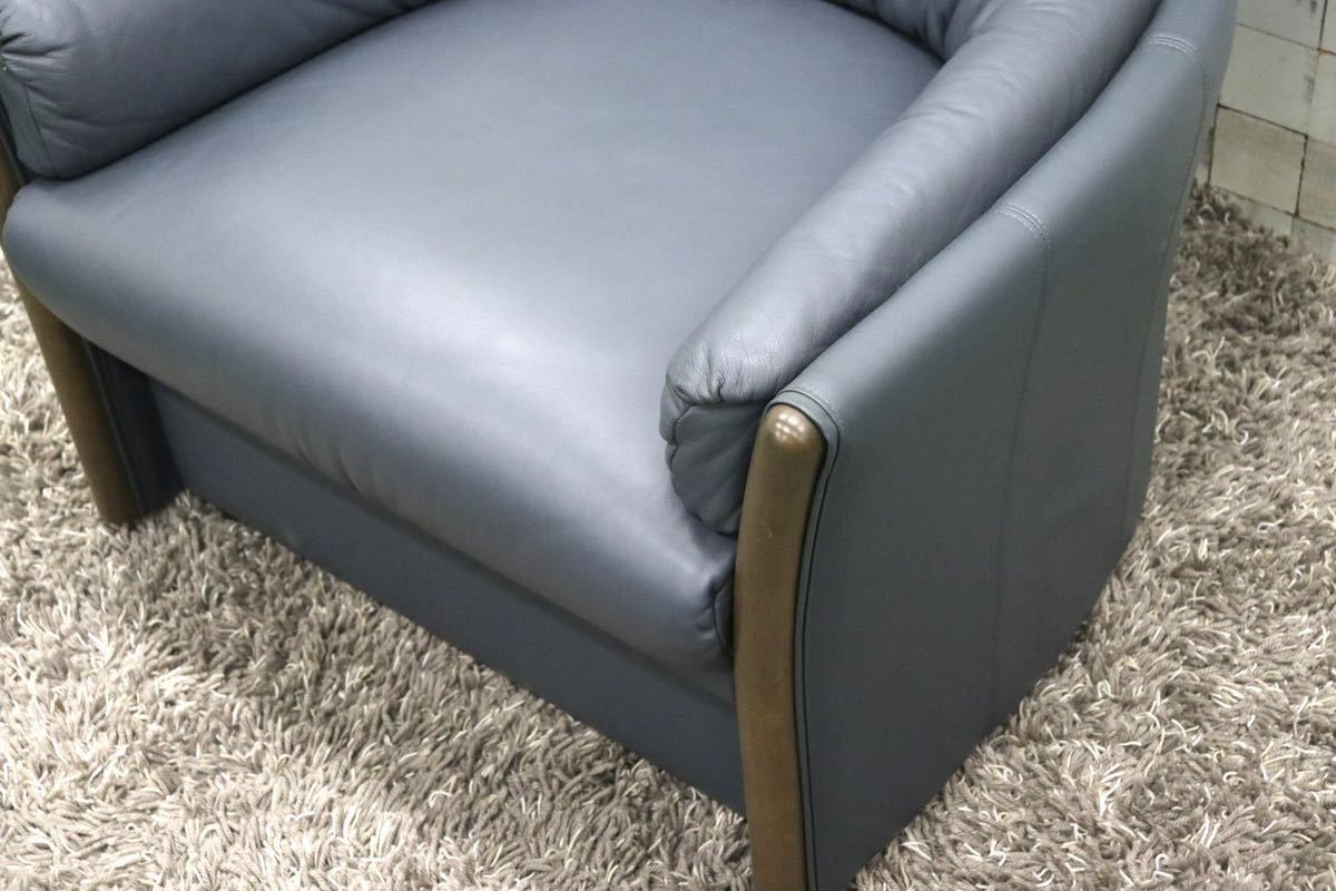 GMFK490B○karimoku / カリモク 1人掛けソファ シングルソファ ラウンジチェア 本革 楢材 応接 国産家具