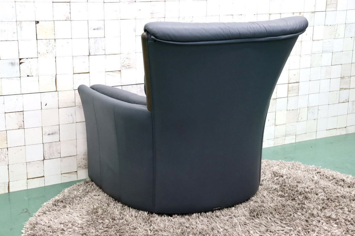 GMFK490B○karimoku / カリモク 1人掛けソファ シングルソファ ラウンジチェア 本革 楢材 応接 国産家具