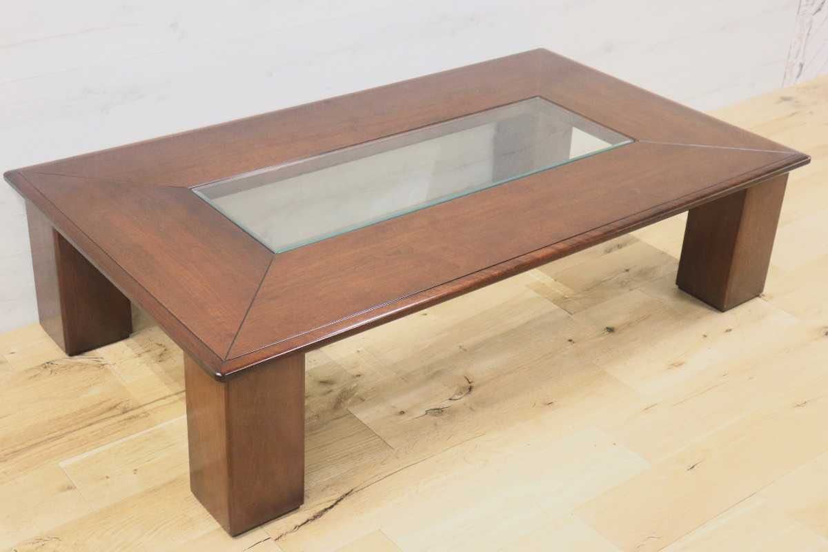 GMFK304○モリシゲ / MORISHIGE IDC大塚家具 グラハム センターテーブル リビングテーブル ガラストップ 定価約19万 展示品