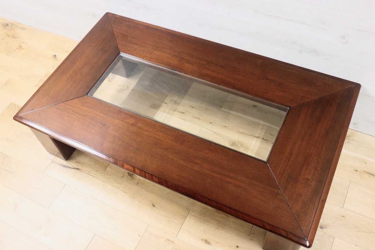 GMFK304○モリシゲ / MORISHIGE IDC大塚家具 グラハム センターテーブル リビングテーブル ガラストップ 定価約19万 展示品