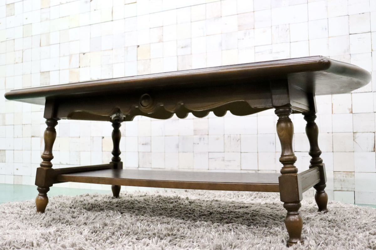 GMFT320○飛騨産業 / HIDA キツツキ 穂高 センターテーブル リビングテーブル コーヒーテーブル オーク材 カントリー クラシック