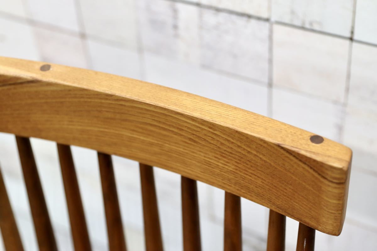 GMFT325○工房家具 デスクチェア ワークチェア タモ材×ウォールナット材 和モダン 回転椅子 書斎椅子