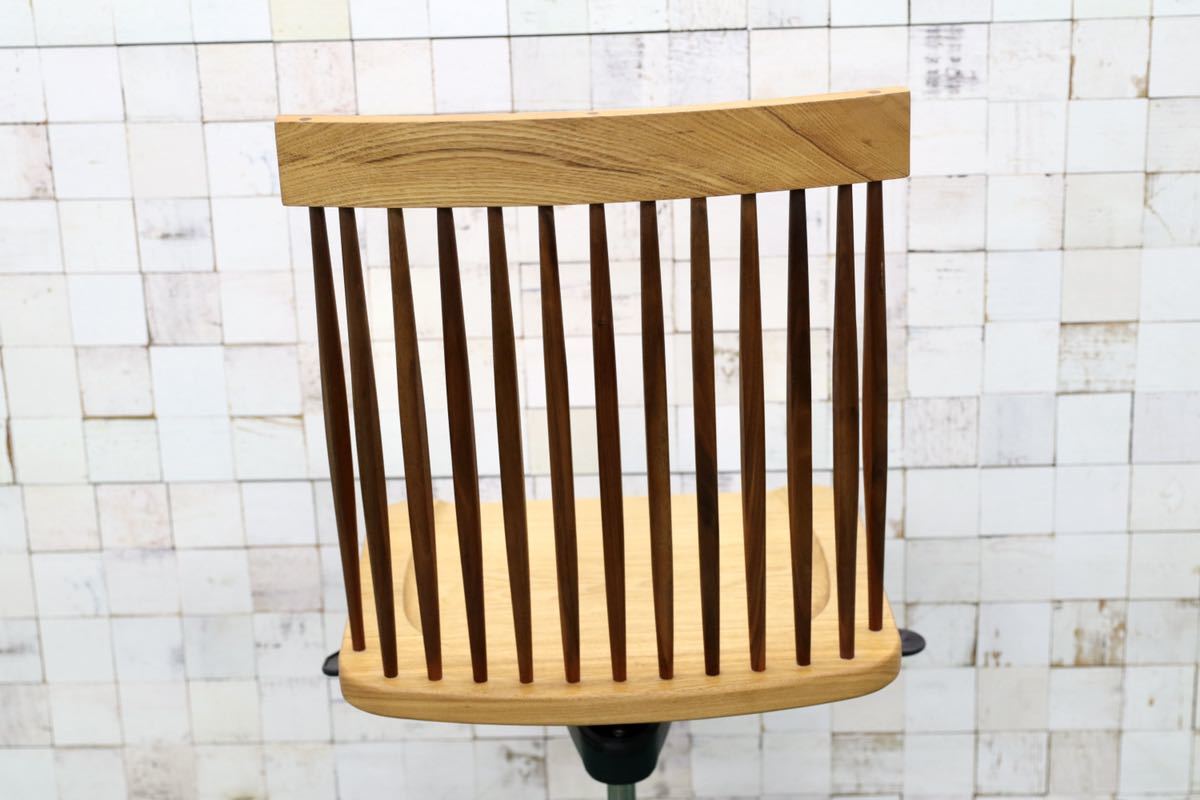 GMFT325○工房家具 デスクチェア ワークチェア タモ材×ウォールナット材 和モダン 回転椅子 書斎椅子