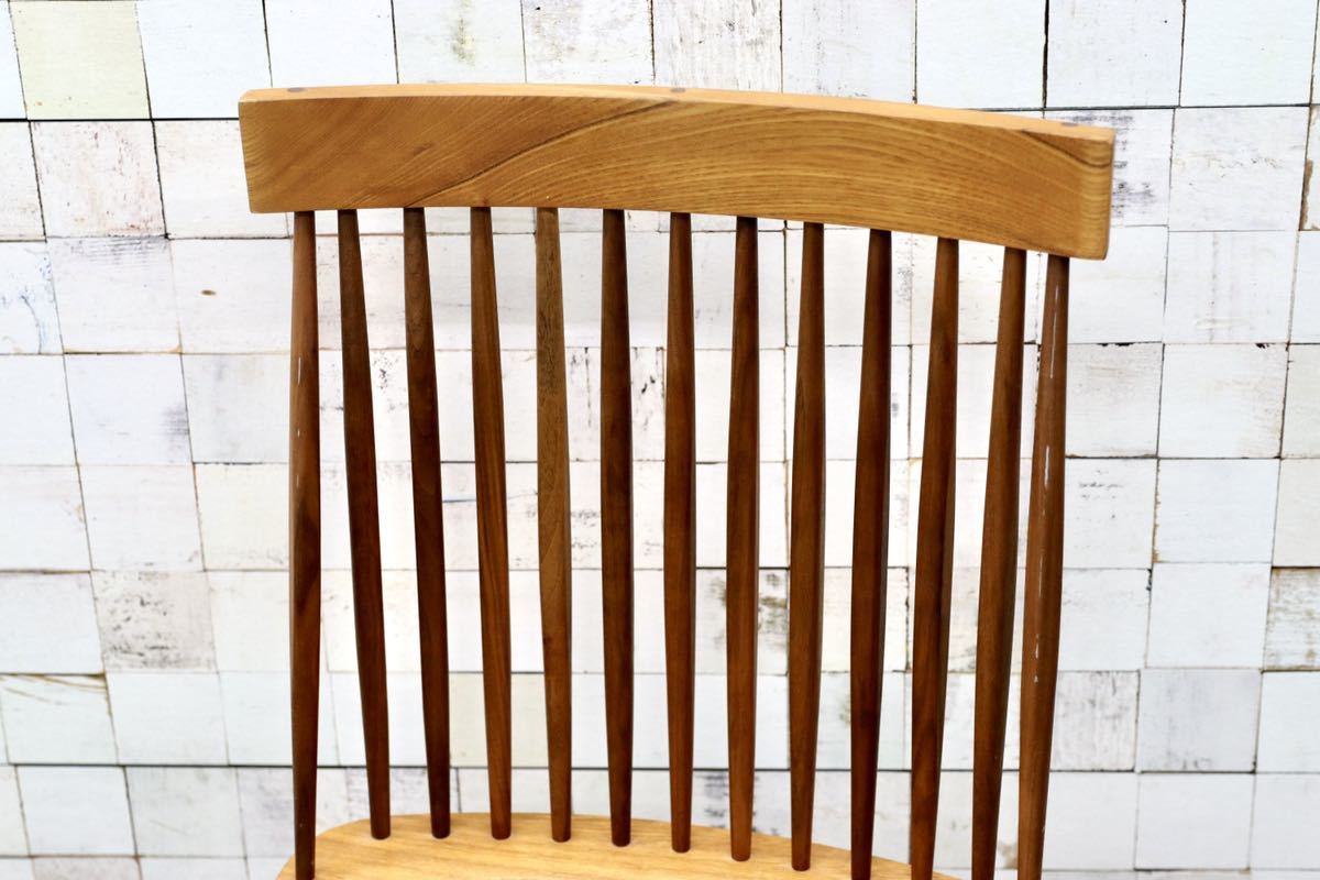 GMFT325○工房家具 デスクチェア ワークチェア タモ材×ウォールナット材 和モダン 回転椅子 書斎椅子