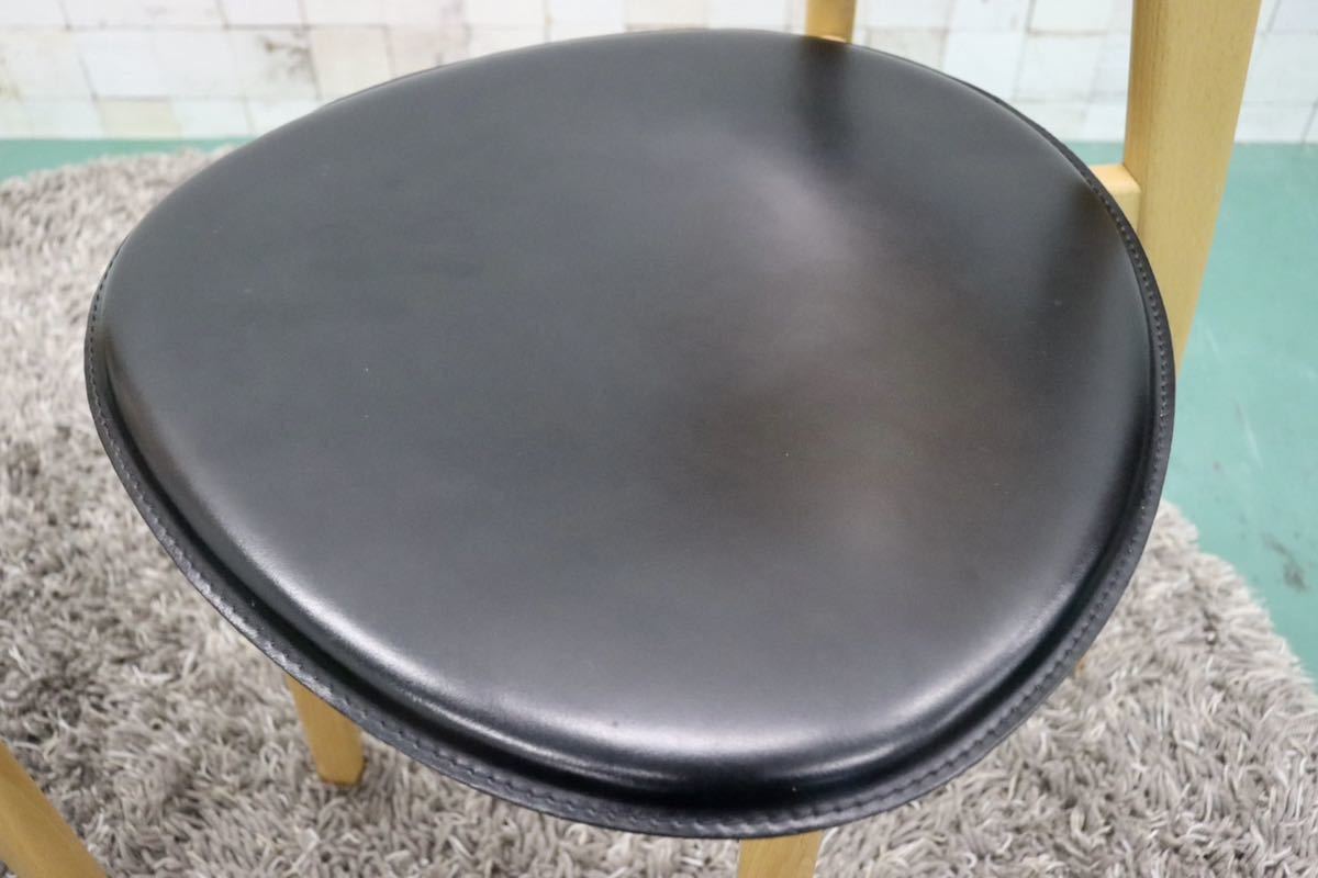 GMFT333A○Calligaris / カリガリス ISOLA イソラ Lucci&Orlandini ダイニングチェア 2脚セット ビーチ材 レザー モダン イタリア製