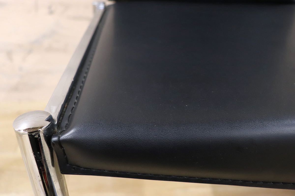 GMFK330B○ダイニングチェア アームレスチェア 椅子 スタイリッシュ レザーチェア モダン ブラック 2脚セット