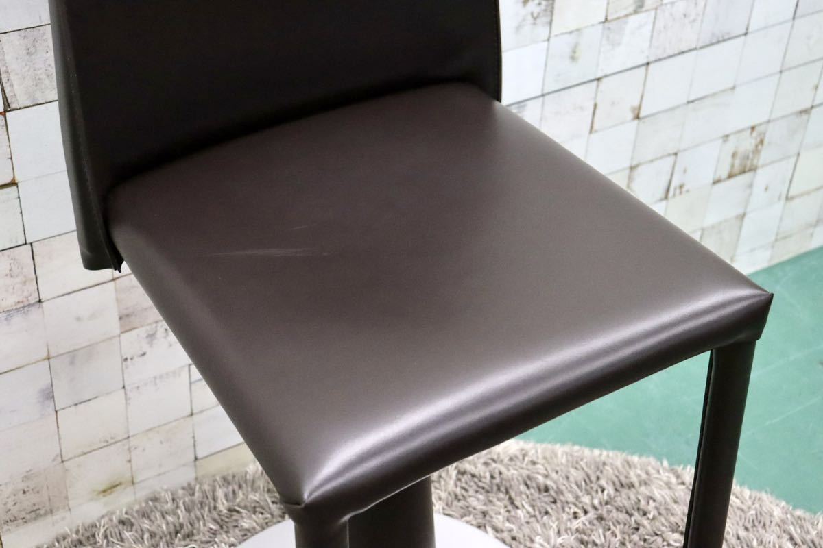 GMFS198C○Frag / フラッグ EVIA GP height-adjustable stool エビアハイアジャスタブルスツール 本革 イタリア モダン 廃番 定価約17.2万