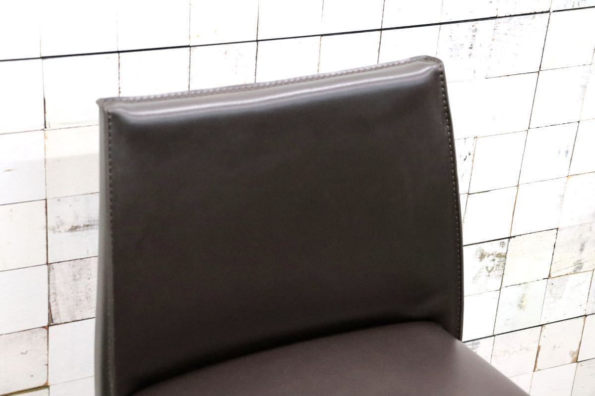 GMFS198C○Frag / フラッグ EVIA GP height-adjustable stool エビアハイアジャスタブルスツール 本革 イタリア モダン 廃番 定価約17.2万