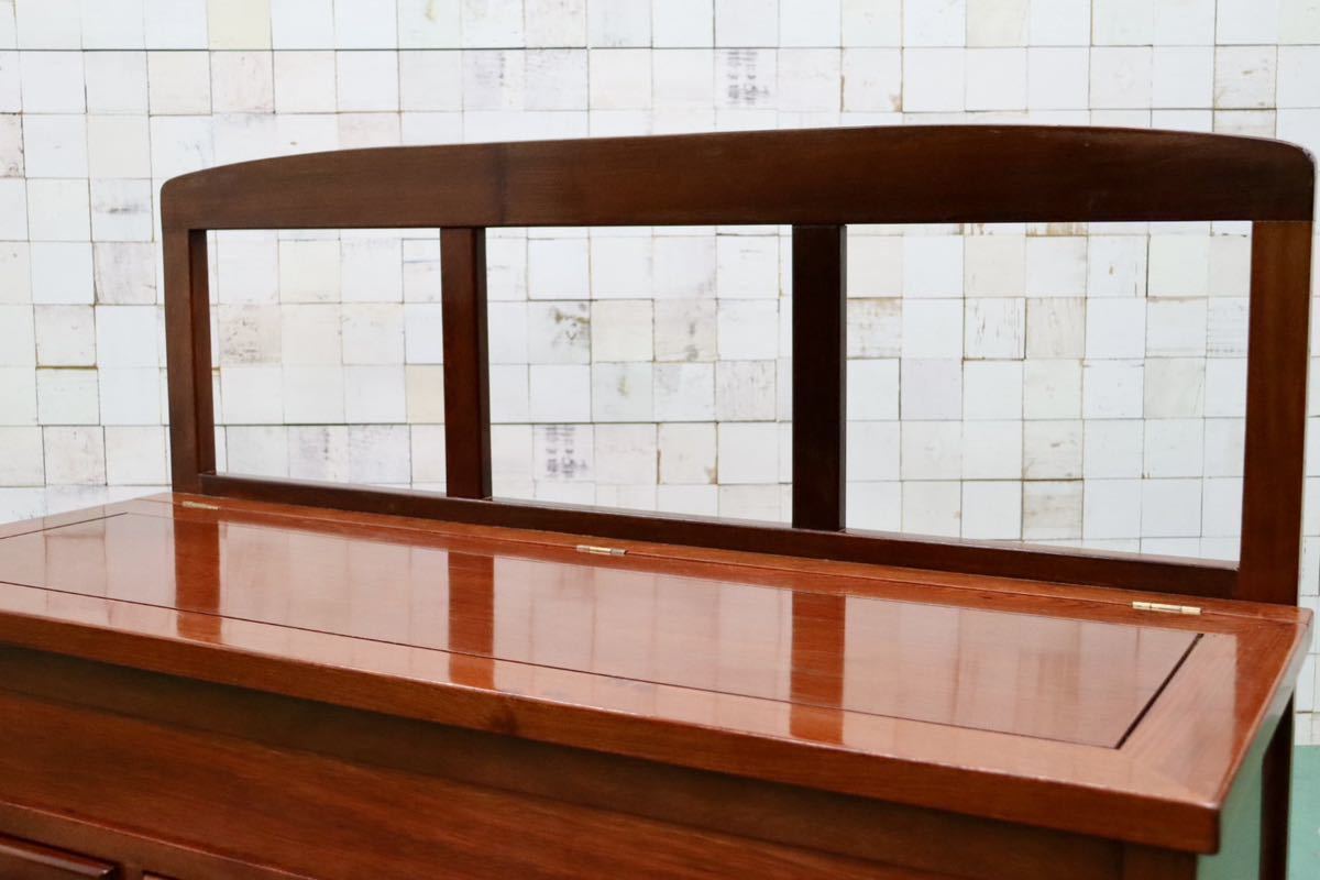 GMFT346○唐木 花梨 無垢材 囲炉裏ベンチ ダイニングチェア 長椅子 和家具 収納付き 炉端 和モダン レトロ アンティーク 希少